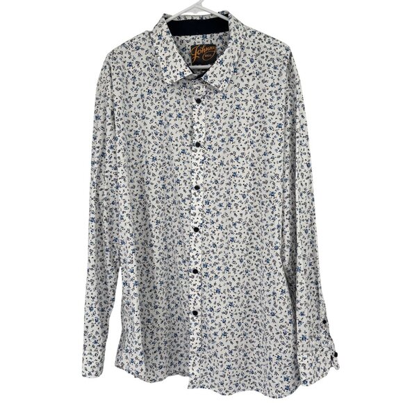 Johnny Bigg mens blue Floral Long Sleeve button up Shirt size 3XL - Picture 1 of 12